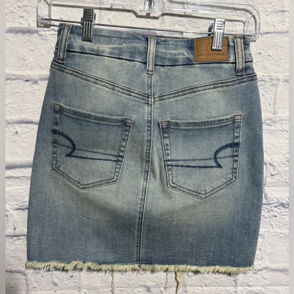 American Eagle Next Level Stretch Curvy Hi-Rise Denim Skirt, Size 00